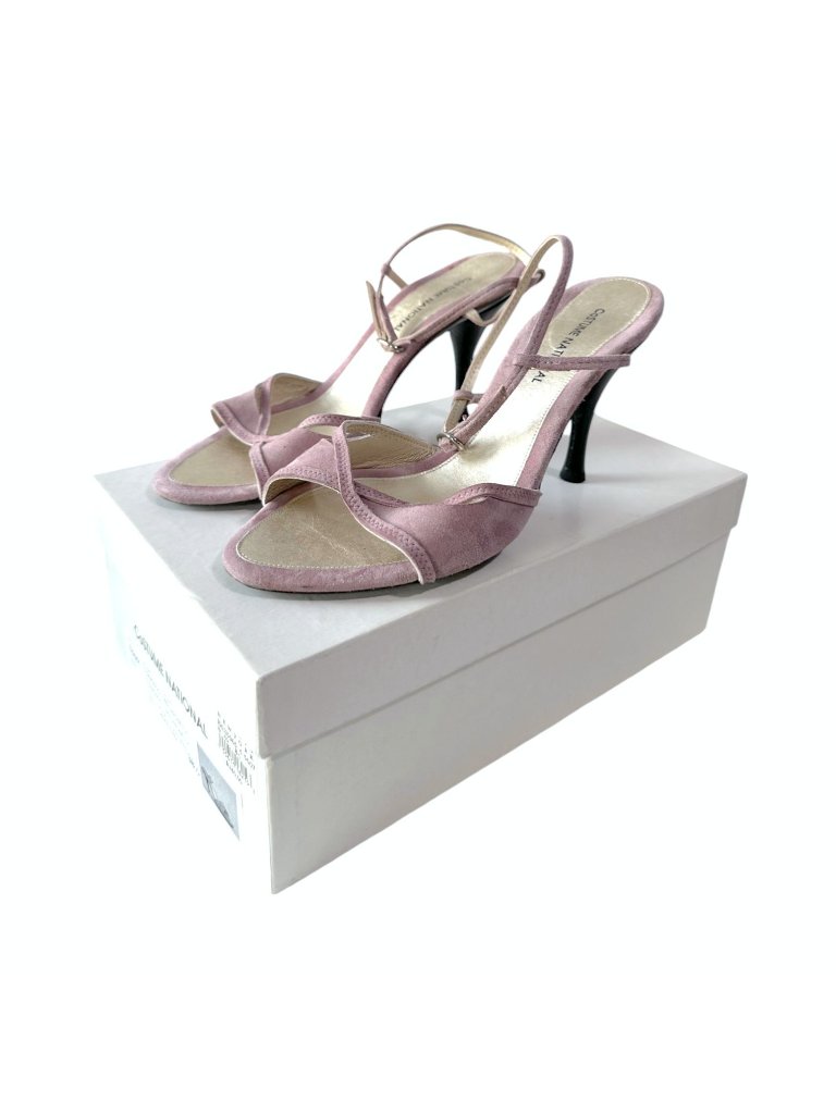 Costume National Pink/Lilac Suede Sandals, Size 38.5 Eu, Y2k